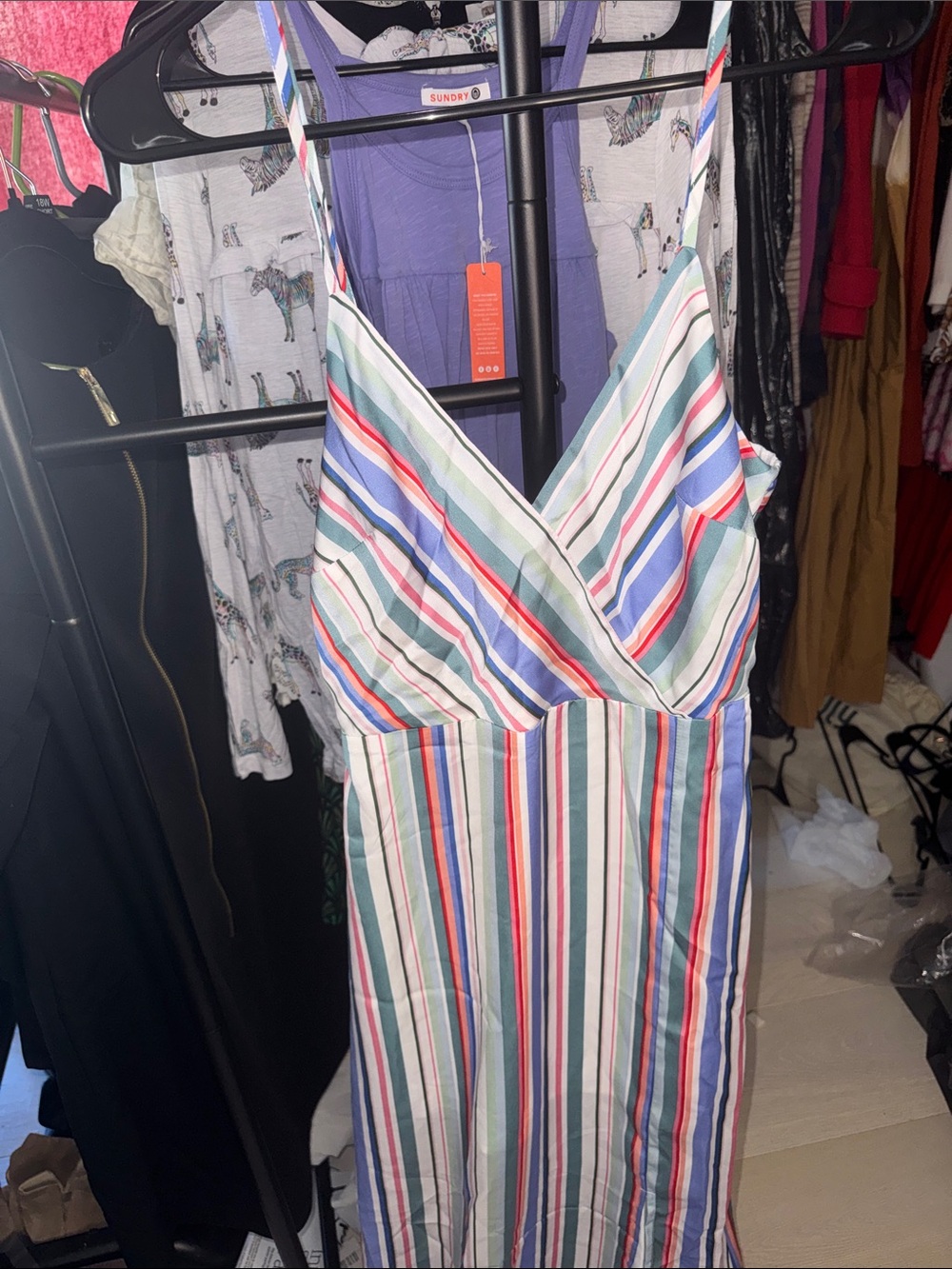 Jack by BB Dakota Striped Wrap-Front Maxi Dress
